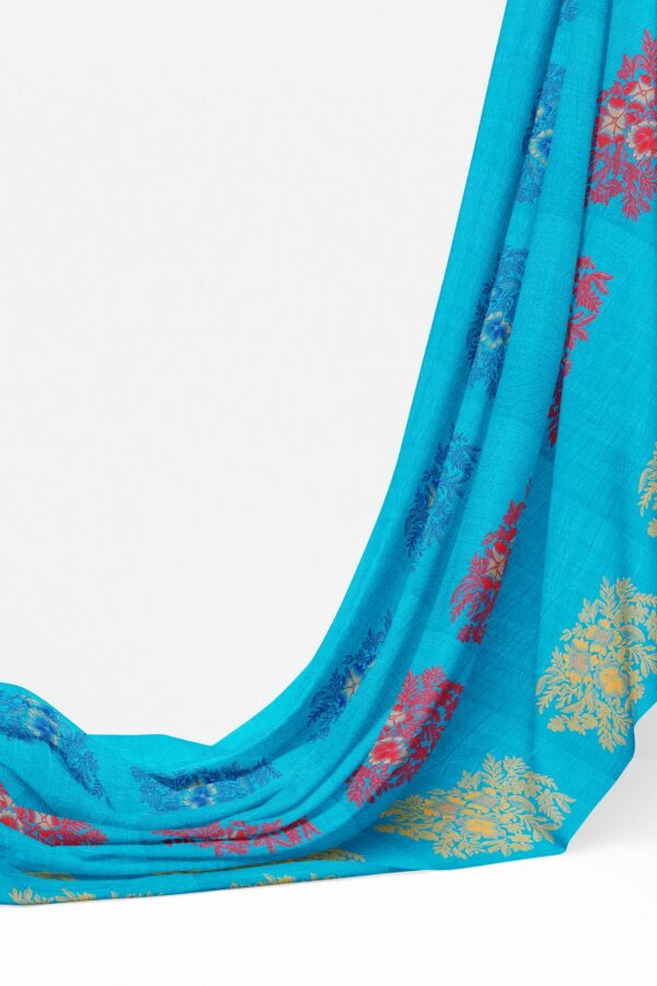 Blue saree with blue border - Image 3