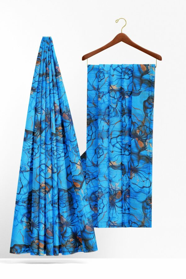 Blue saree with blue border