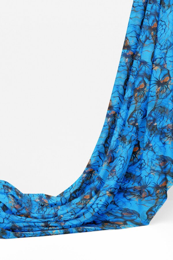 Blue saree with blue border - Image 3