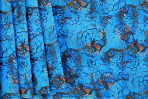 Blue saree with blue border - Image 4