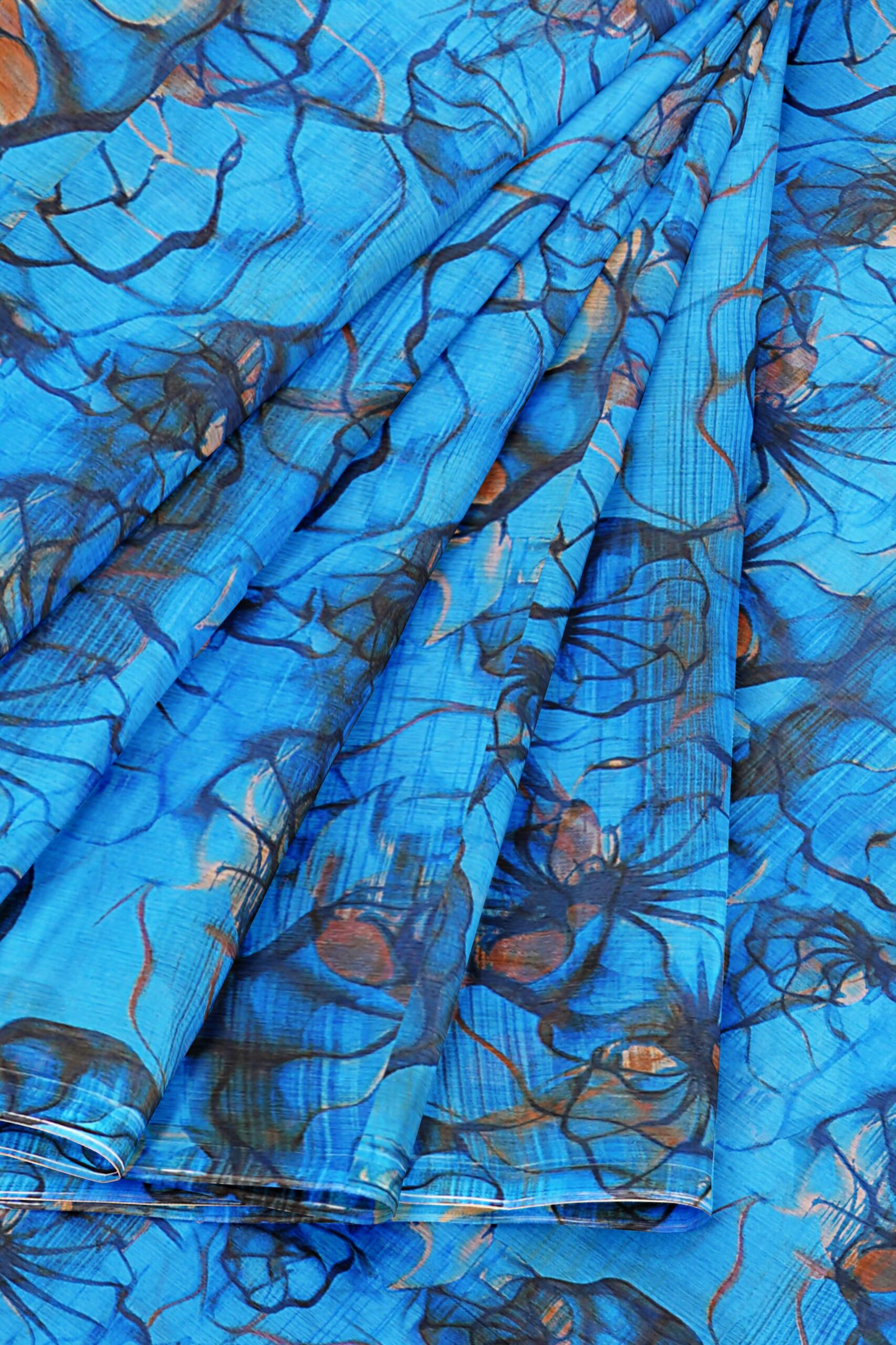 Blue saree with blue border - Image 6