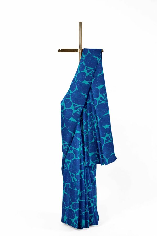 Blue saree with blue border - Image 2