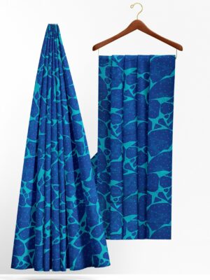 Blue saree with blue border