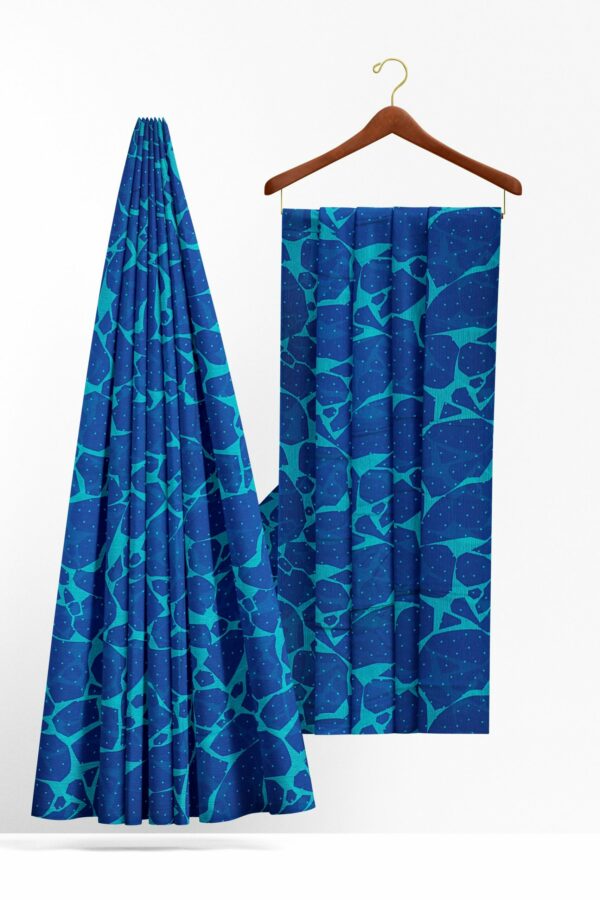Blue saree with blue border