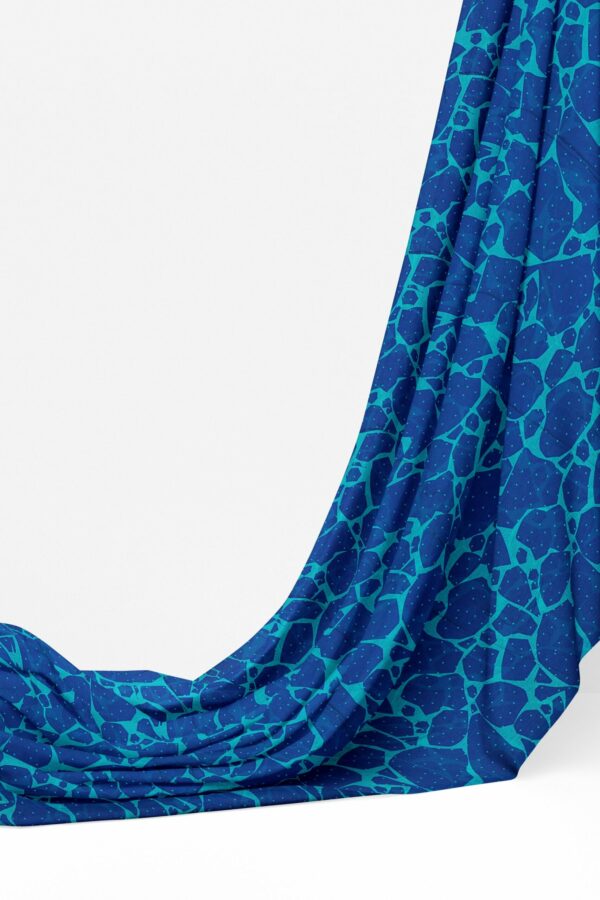 Blue saree with blue border - Image 3