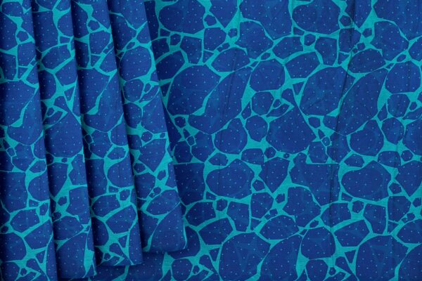 Blue saree with blue border - Image 4