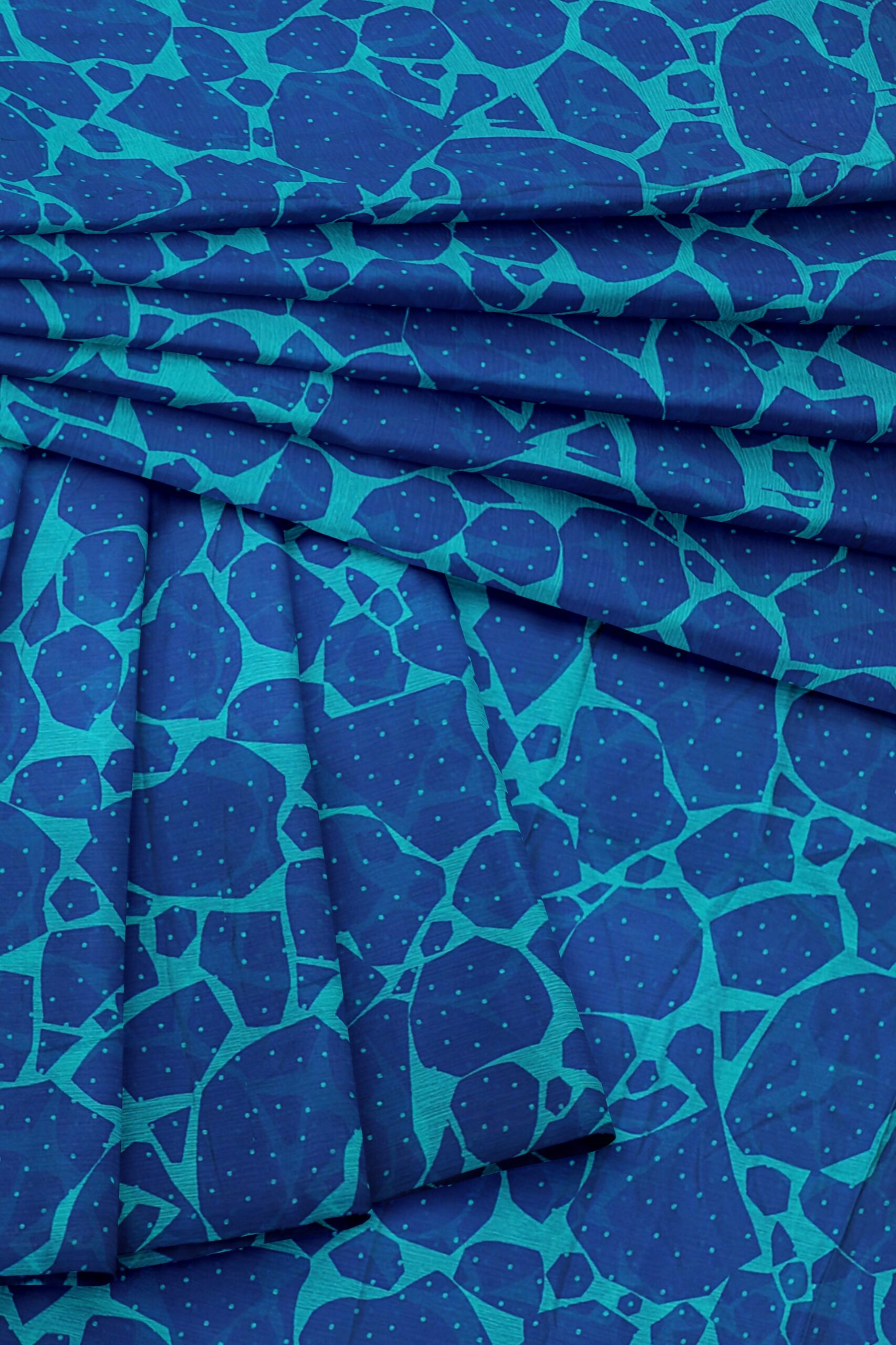 Blue saree with blue border - Image 5