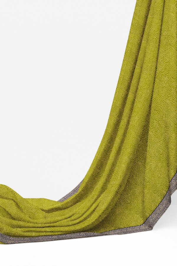 Green saree with blue golden colour border - Image 3