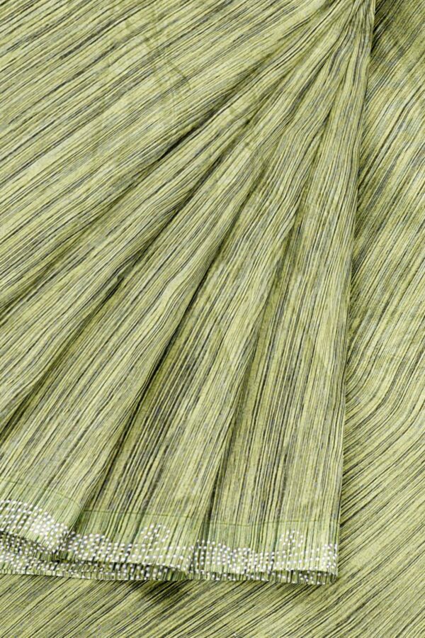 Green saree with green border - Image 6