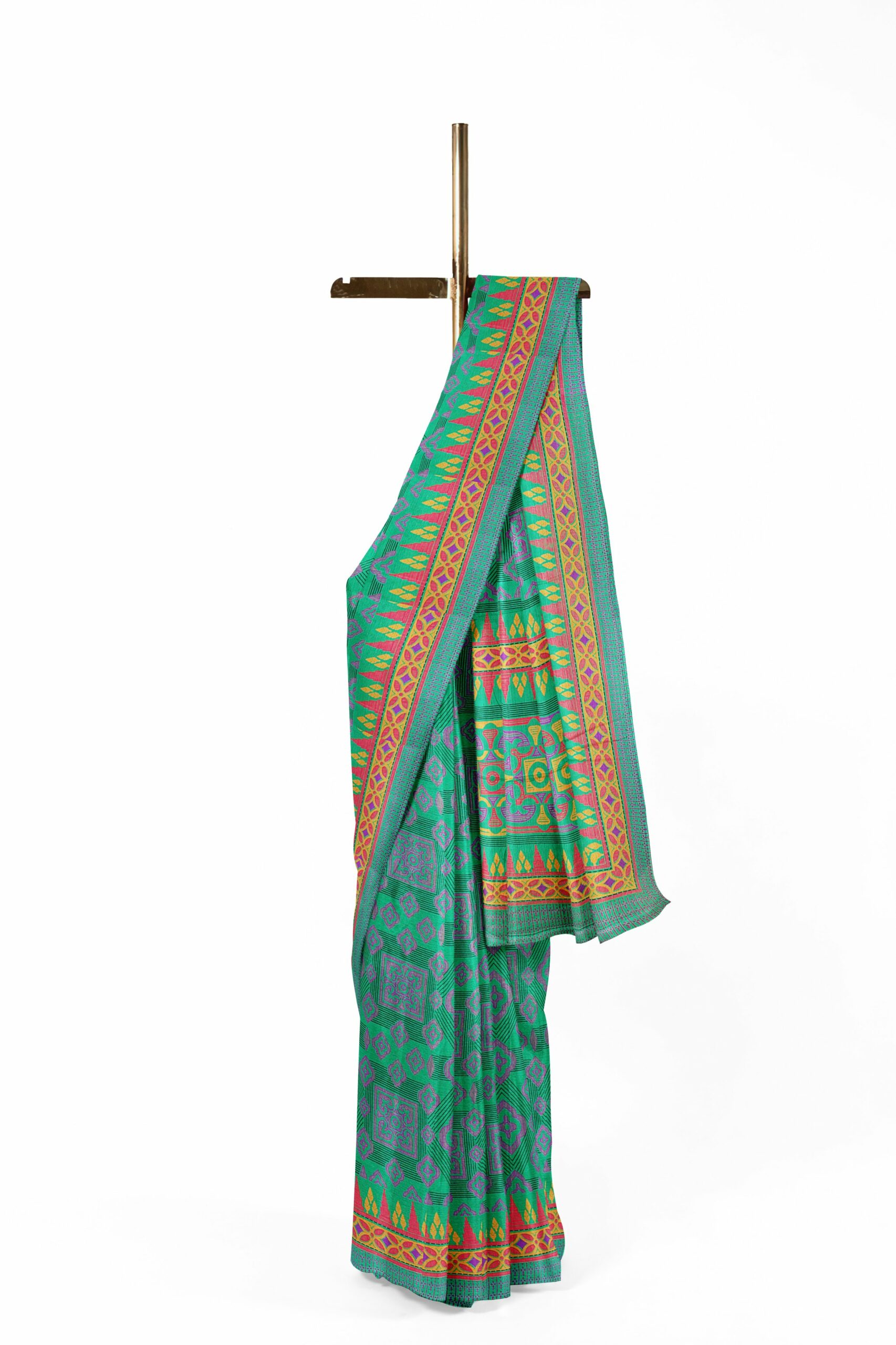Green saree with green border - Image 2