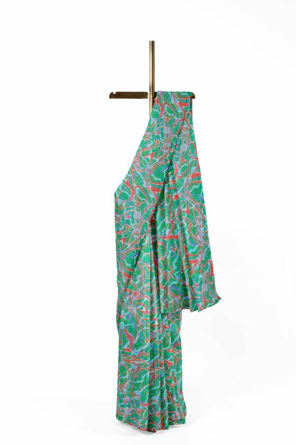 Green saree with green border - Image 2