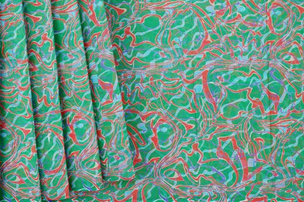 Green saree with green border - Image 4