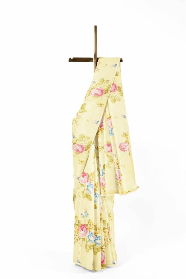 Half white saree with half white border - Image 2