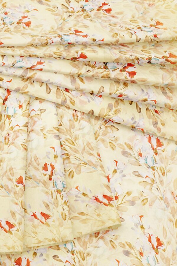 Half white saree with half white border - Image 5
