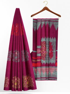Magneta saree with magenta border
