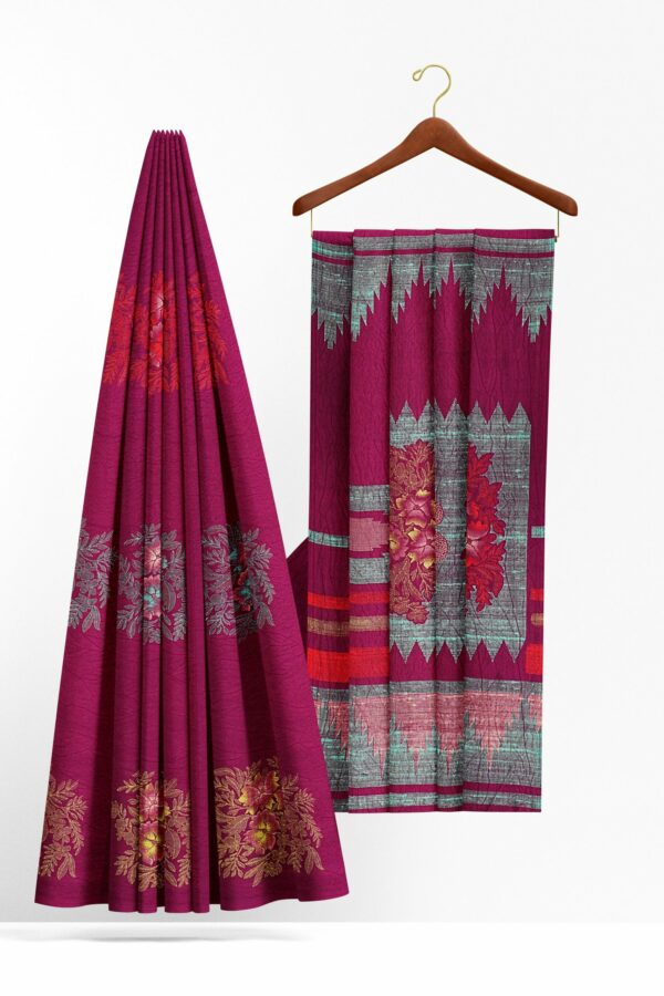 Magneta saree with magenta border
