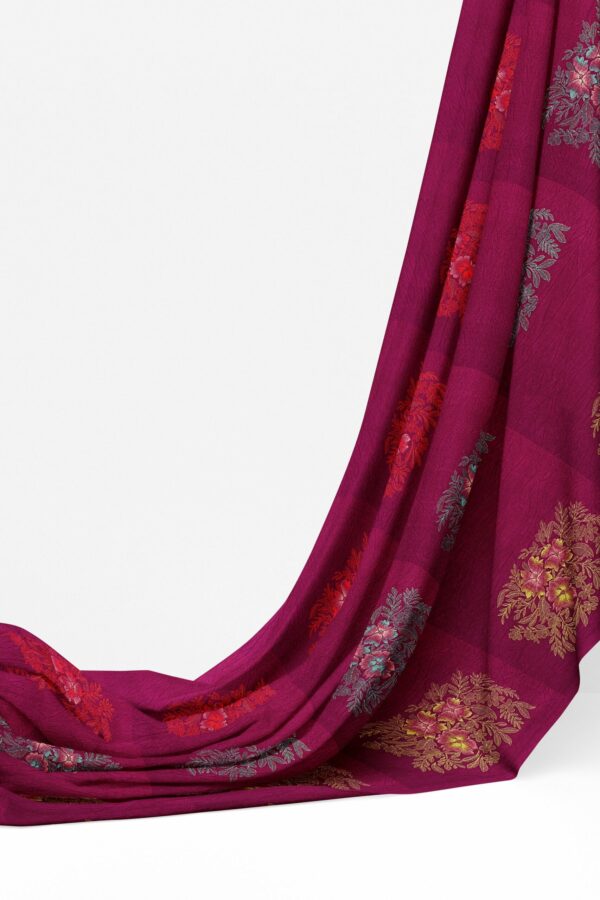 Magneta saree with magenta border - Image 3