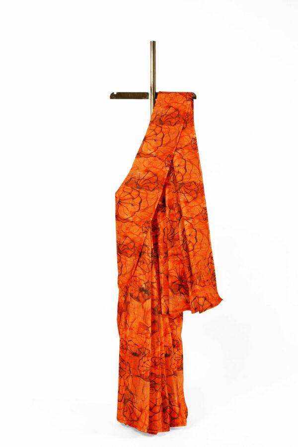 Orange saree with orange border - Image 2