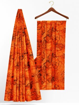 Orange saree with orange border