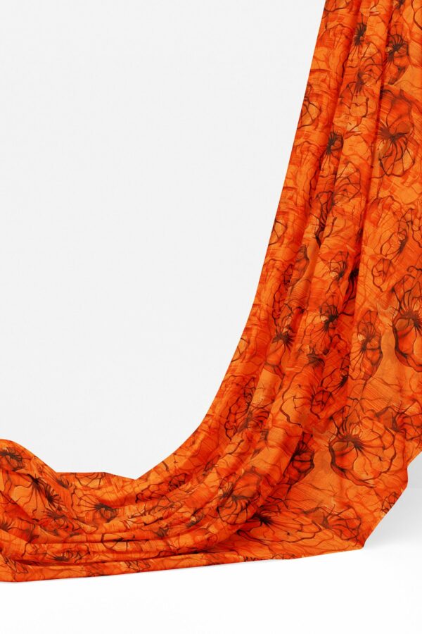 Orange saree with orange border - Image 3