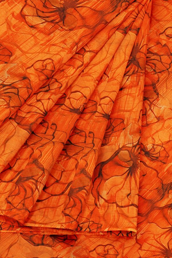 Orange saree with orange border - Image 6