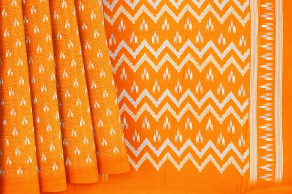 Orange saree with orange border - Image 4