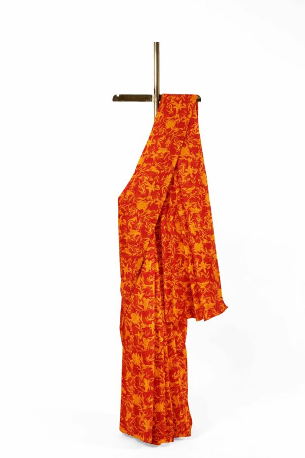 Orange saree with orange border - Image 2