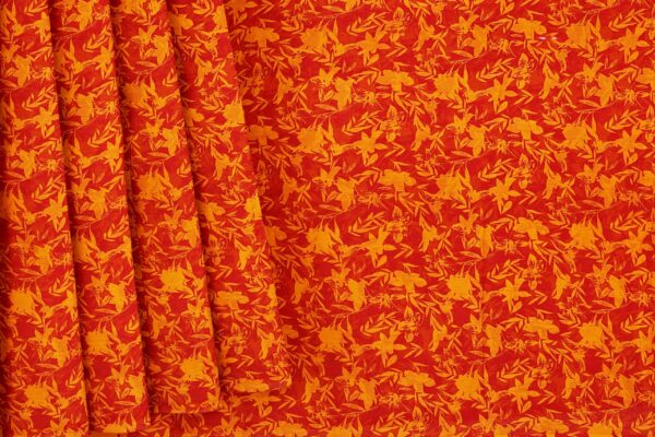 Orange saree with orange border - Image 4