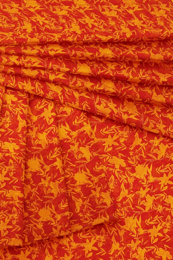 Orange saree with orange border - Image 5