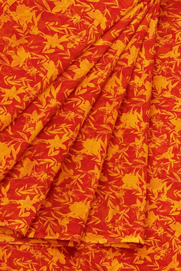 Orange saree with orange border - Image 6