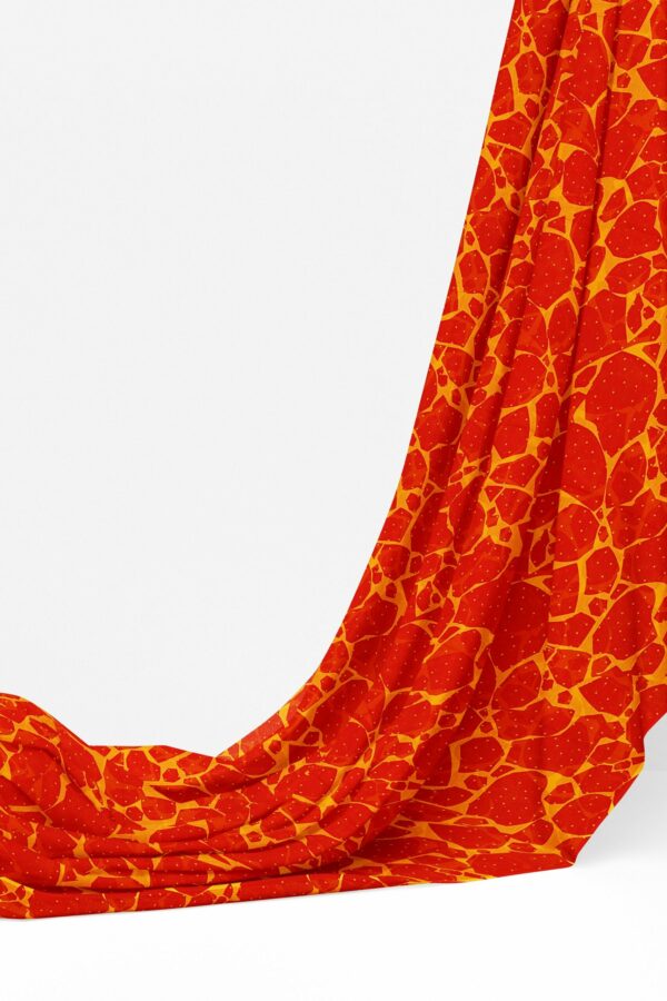 Orange saree with orange border - Image 3