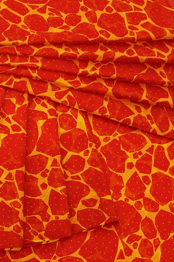 Orange saree with orange border - Image 5