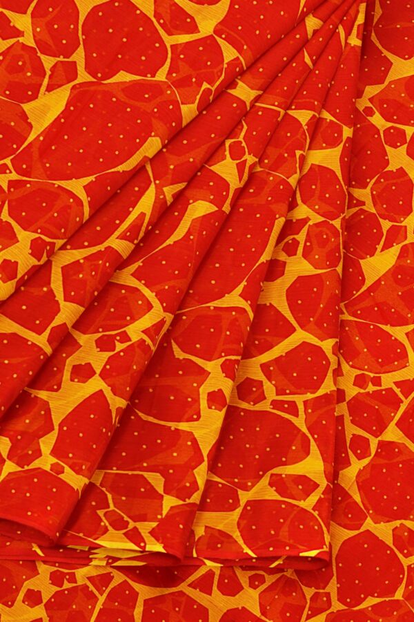 Orange saree with orange border - Image 6
