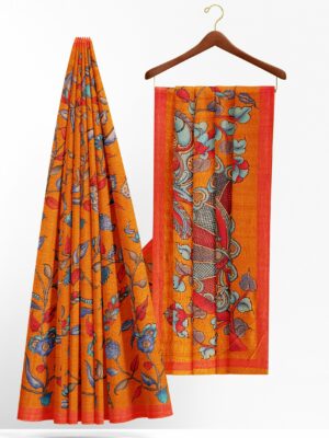 Orange saree with orange border