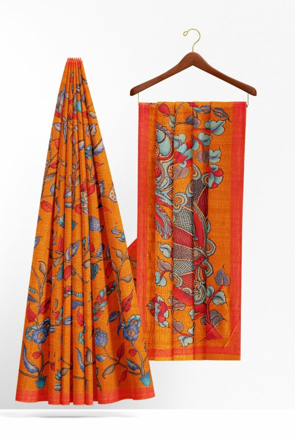 Orange saree with orange border