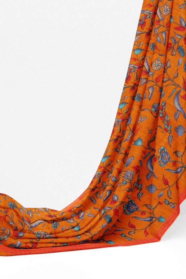 Orange saree with orange border - Image 3