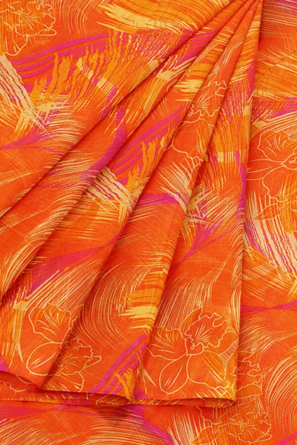 Orange saree with orange border - Image 6