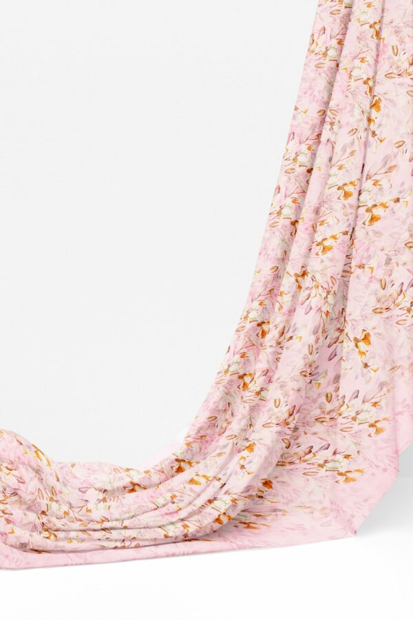Pinkish white saree with pinkish white border - Image 3