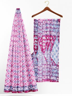 Purple saree with magenta border