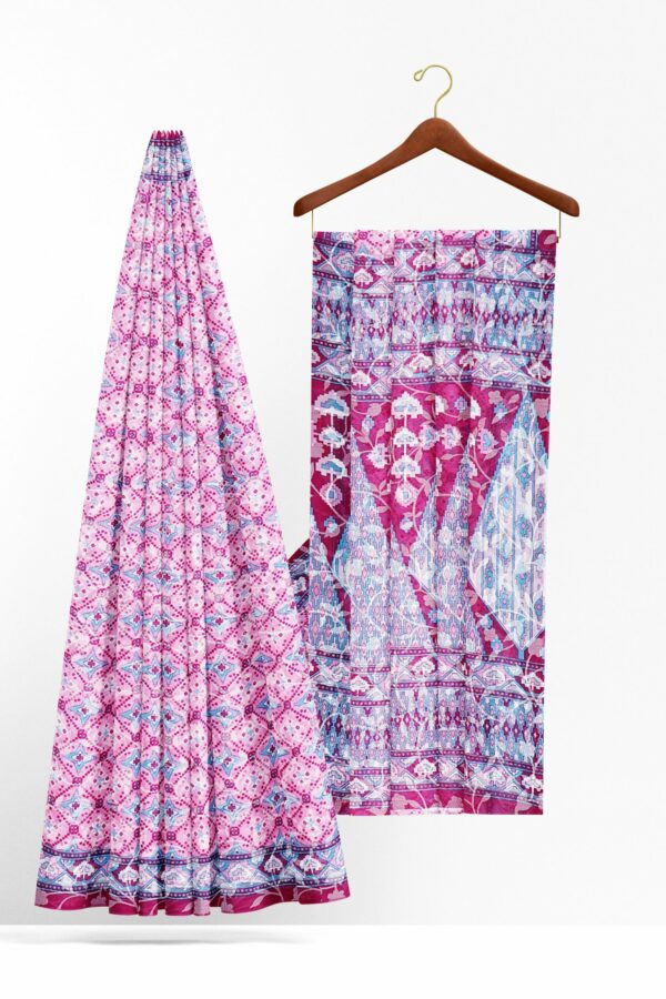 Purple saree with magenta border