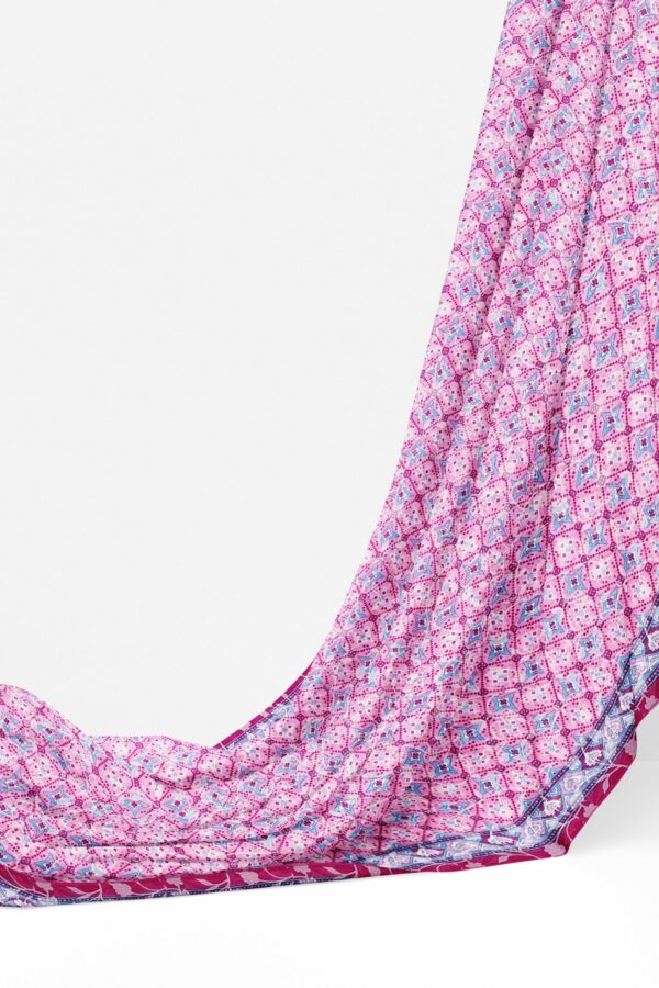 Purple saree with magenta border - Image 3