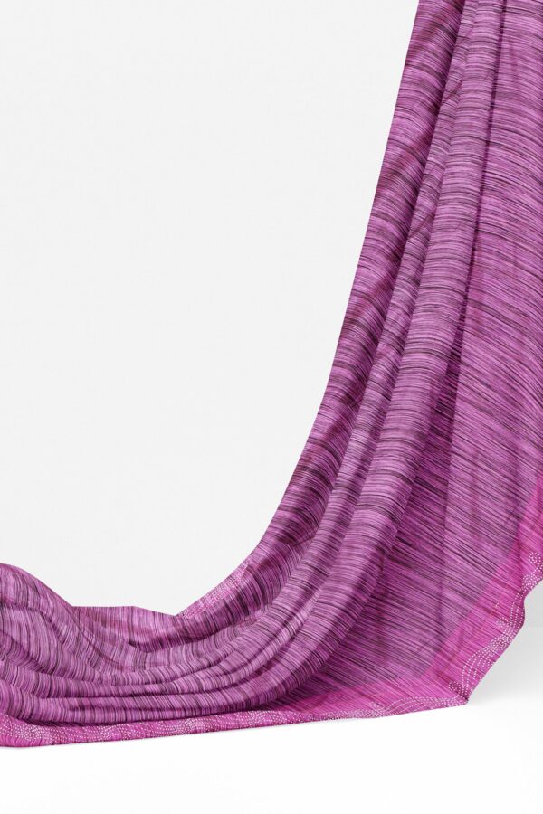 Purple saree with purple border - Image 3