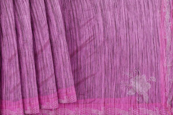 Purple saree with purple border - Image 4
