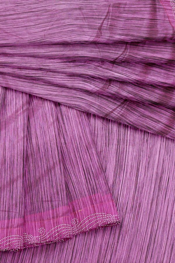 Purple saree with purple border - Image 5