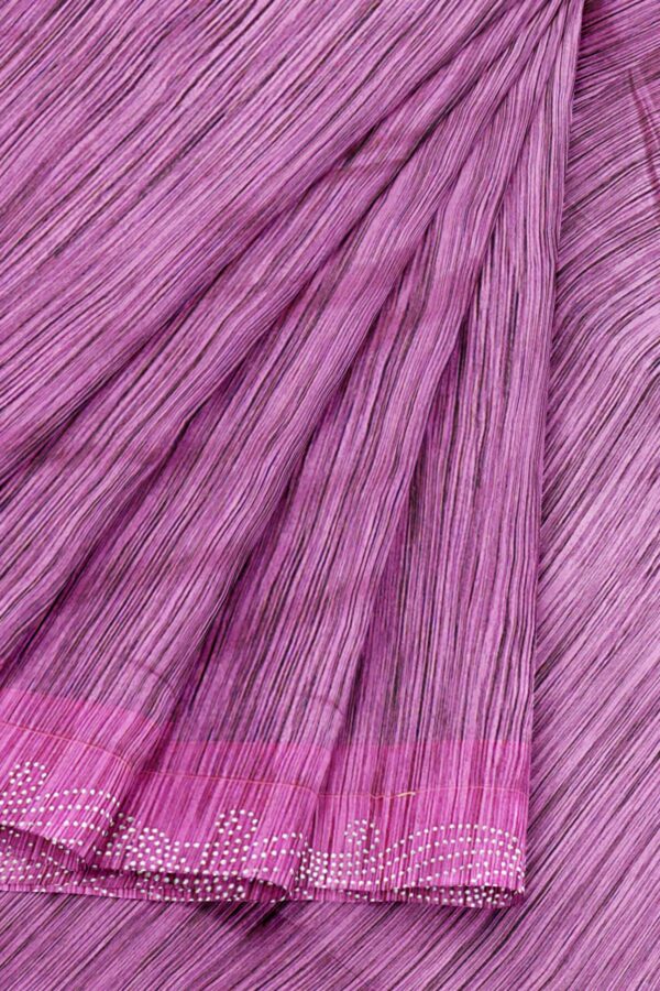 Purple saree with purple border - Image 6