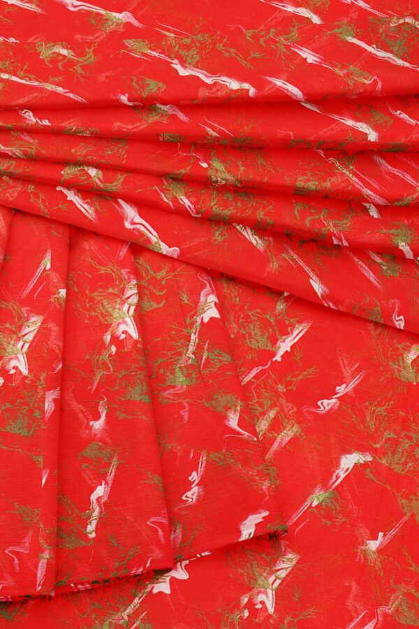 Red saree with red border - Image 3