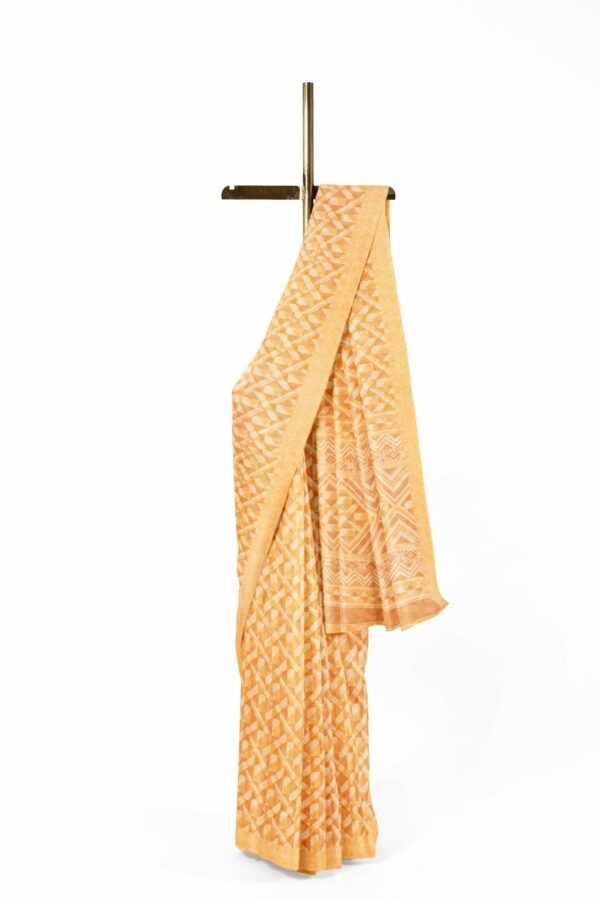Sandal colour saree with sandal colour border - Image 2
