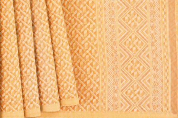 Sandal colour saree with sandal colour border - Image 4