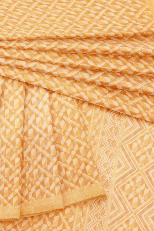 Sandal colour saree with sandal colour border - Image 5