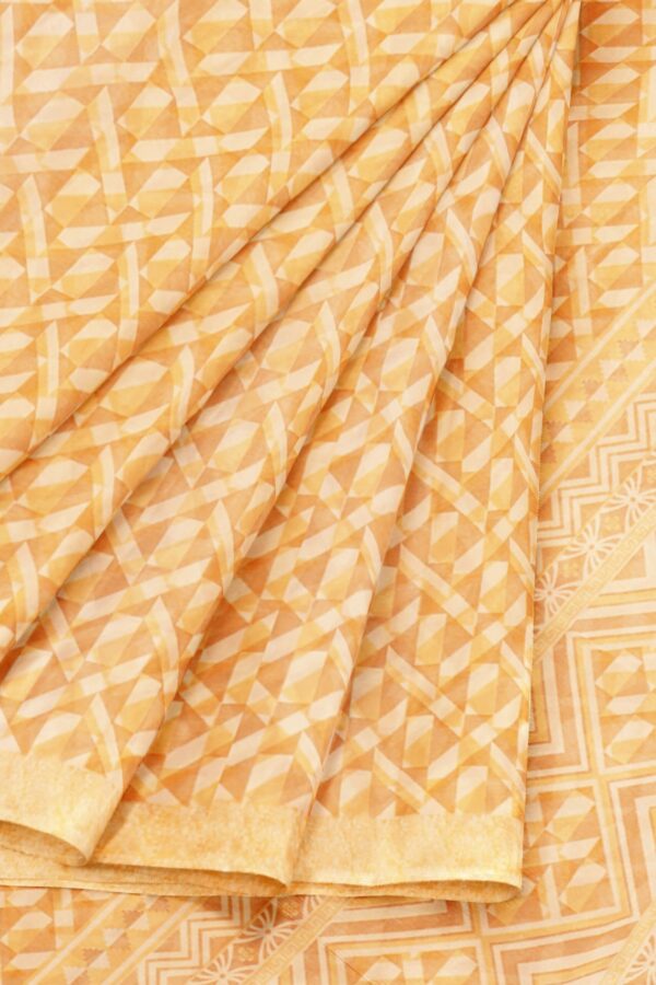 Sandal colour saree with sandal colour border - Image 6